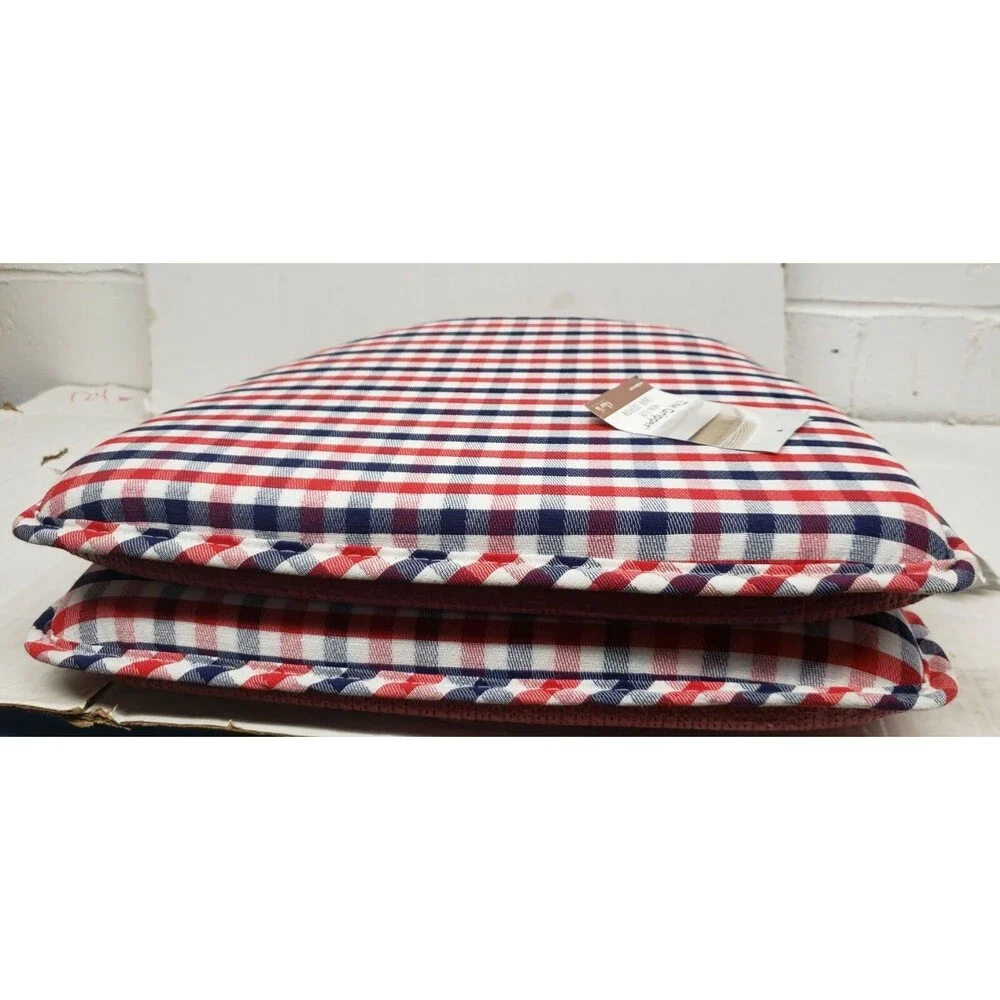 SET OF 2 CHAIR GRIPPER PADS IN LINEN, PATRIOTIC COLORS,RED,BLUE & WHITE,ClearVu